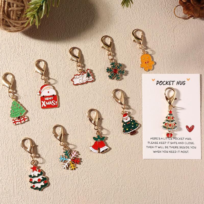 1PC Enamel Backpack Decorative Clip for Keys Party Alloy Bag Pendants Christmas Keychain Gifts Storage Wallet Aesthetic