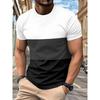 Herren Casual Farbblock Kurzarm Rundhals T-Shirt