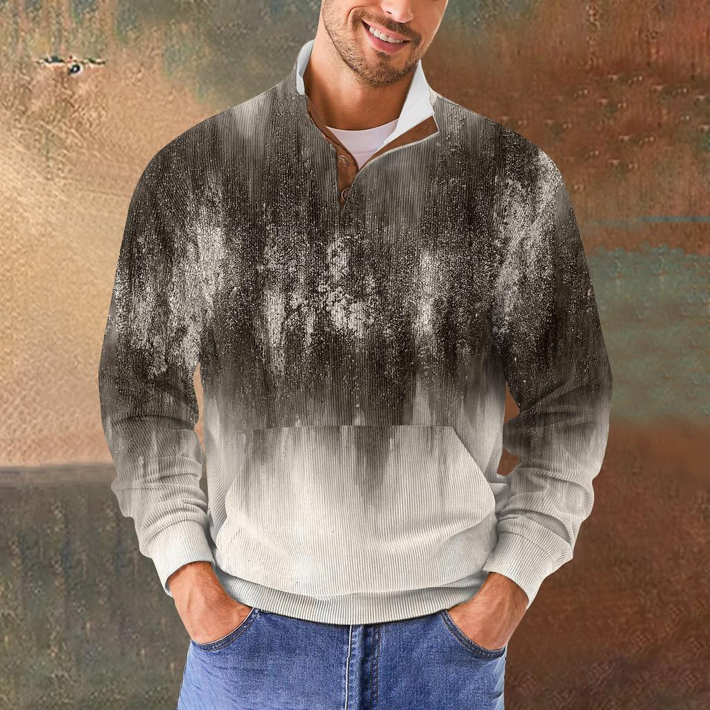 Men's Retro Casual Gradient Printed Sweatshirt