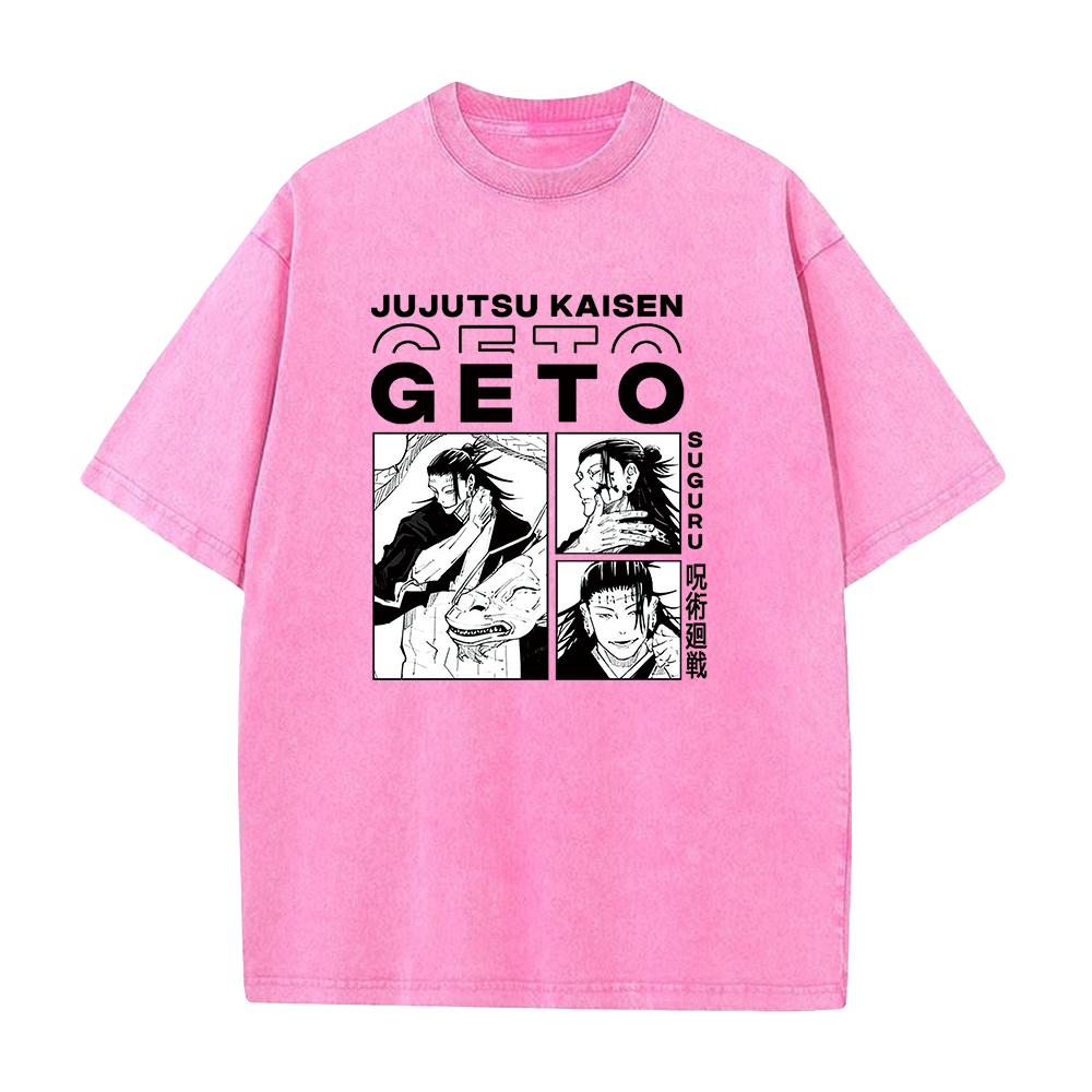

Anime Jujutsu Kaisen Geto Suguru Print Tshirt Men Washed Cotton Tshirts Manga Vintage T Shirt Harajuku Male Casual Loose Tee S