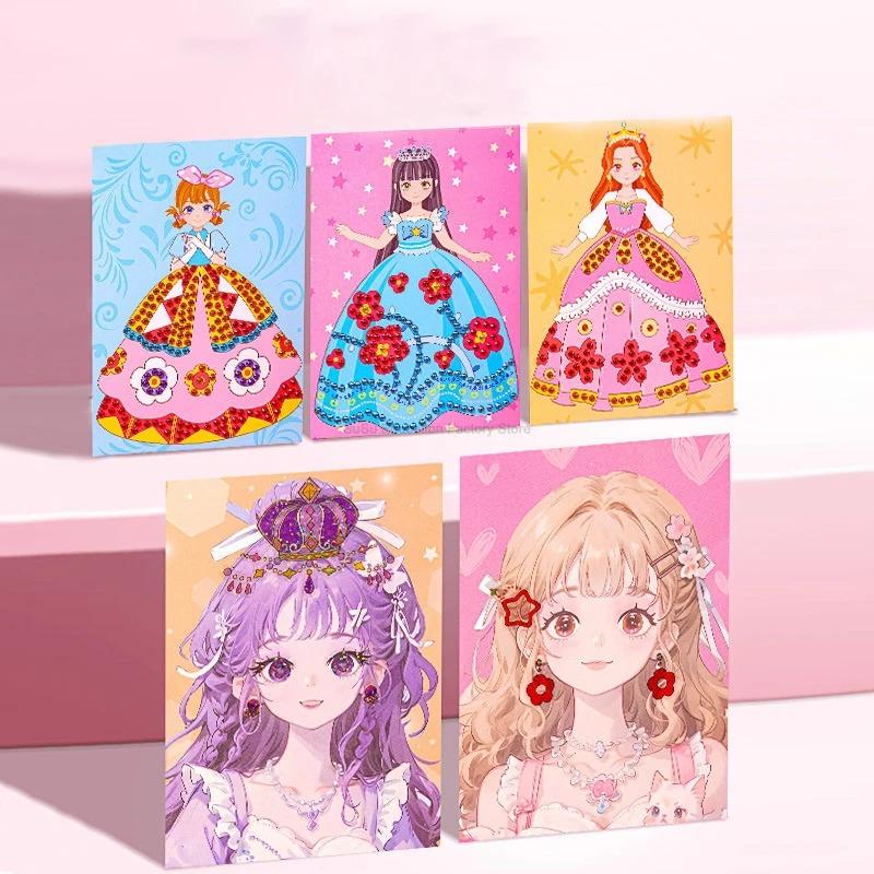 Princess Craft Kit Make-up, 2025 Neues Malen Prinzessin Buch Make-up Bastelsets Folienkunstbücher, Basteln DIY Make-ups, Kinder Make-up Sets für Mädchen 5-8