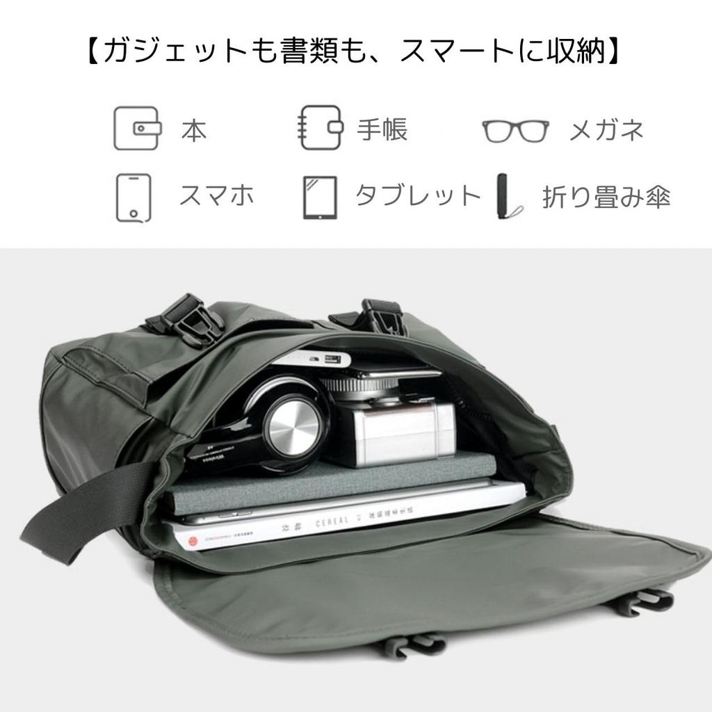 Messenger mit großer Kapazität, wasserdichter Überschlag, A4, Militär, Perfekt für und Reisen, Herren-Tasche, Größe, Stil, Umhängetasche, Wasserabweisend, Leichtgewicht,