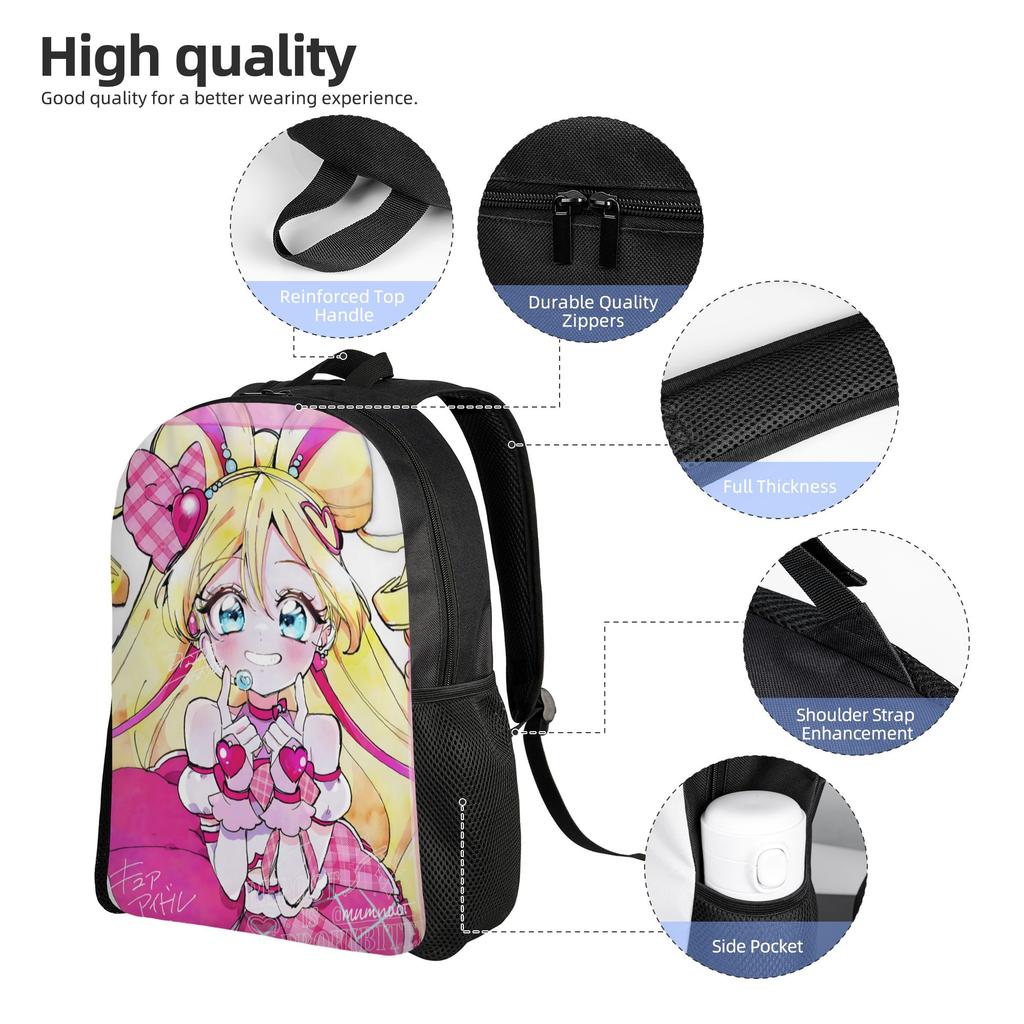 Pretty Cure Backpack Ita Bag Kpop Lolita Style Mochila Classic Campus Zipper Closure Rucksack