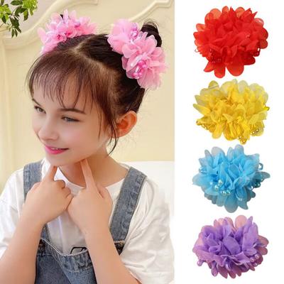Hair Tie Bright Color Imitation Pearls Decor Kid Hair Band Stage Performance High Elasticity Versatile Hairband Hair Accessories
