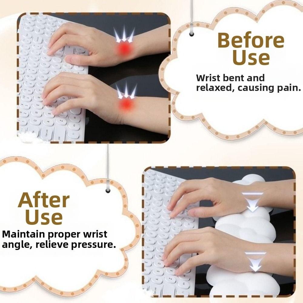 Ergonomic Keyboard Wrist Support Pad Anti-Slip Cloud  Mouse Pad Mouse Cushion  Protection Rest