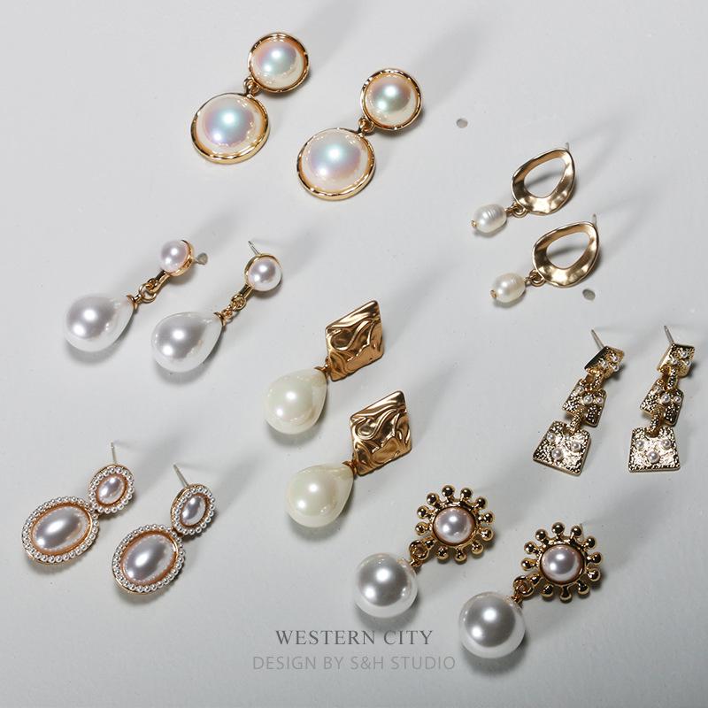 2025 Stylish Water Drop Pearl Stud Earrings with S925 Silver