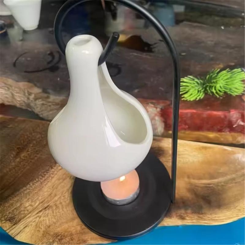 62KD Hanging Ceramics Tear Drop Essential Oil Burners Warmer Tealight Holder
