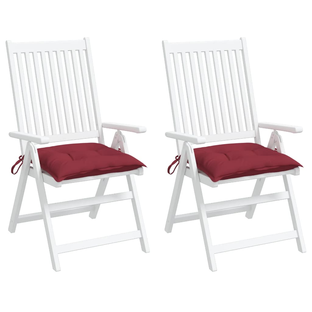 Chair Cushion Set 2 pcs Burgundy 40x40x7 cm Oxford Fabric