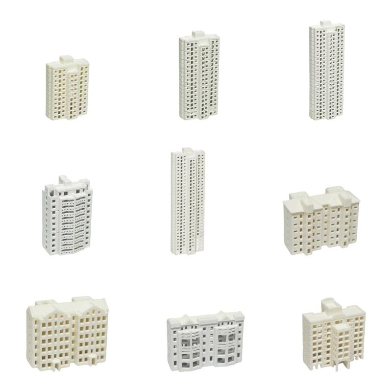 Unpainted Miniature Apartment Building Model Realistic Residential Dioramas For DIY Craft Scenerys 1/800 1/500 Scale