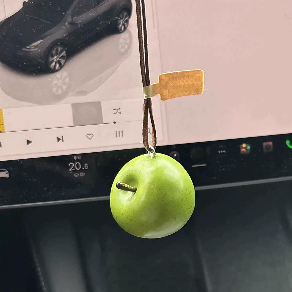 

Creative Apple Simulated Car Ornament Fruit Rearview Mirror Pendant Decor Rearview Mirror Decor Vehicles Interior Hanging Travel