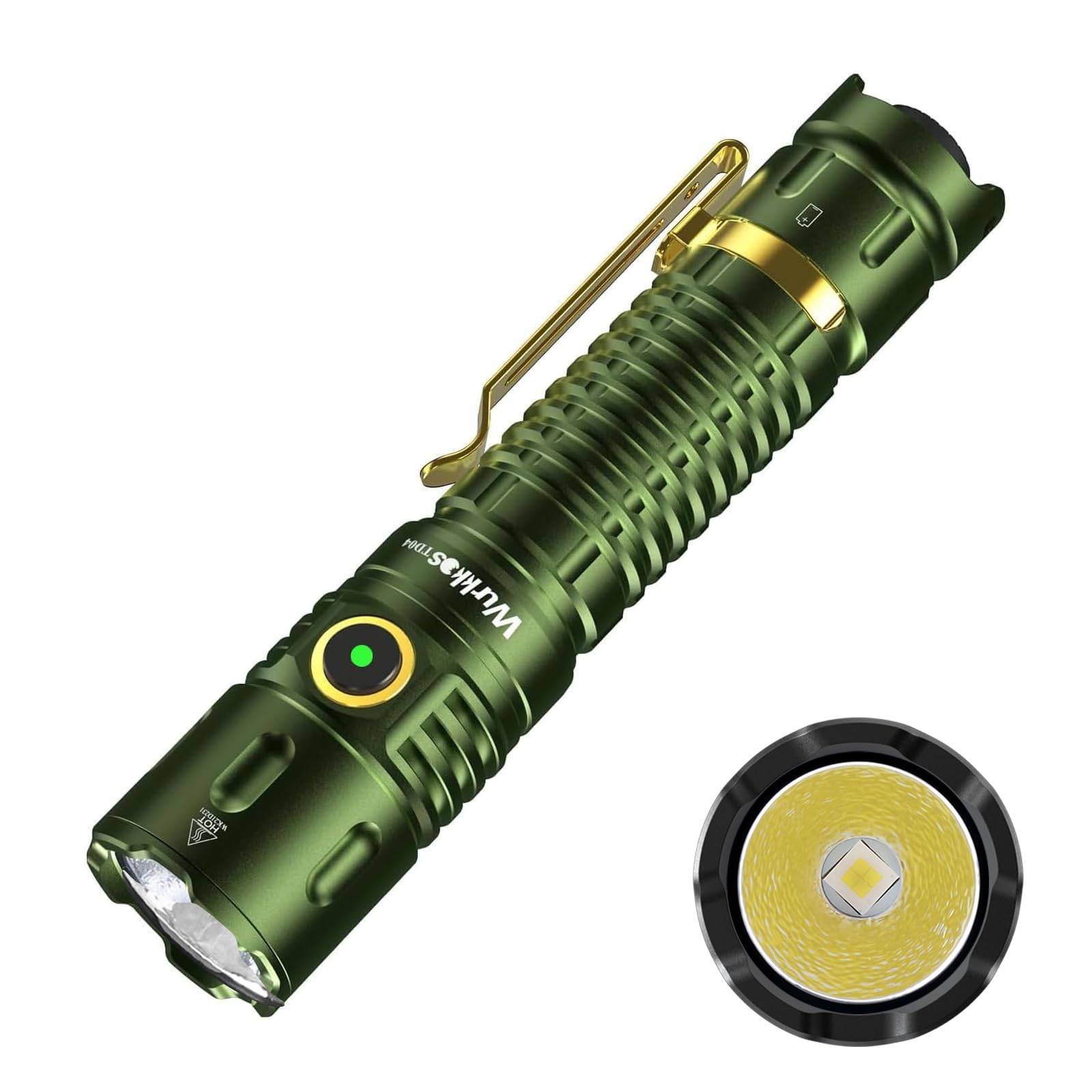 

Wurkkos TD04 Tactical Powerful 3000 Up to 295m Beam EDC Disaster Power Outage Emergency Search and Work High IP68 Waterproof Flashlight, Lumens, зелений