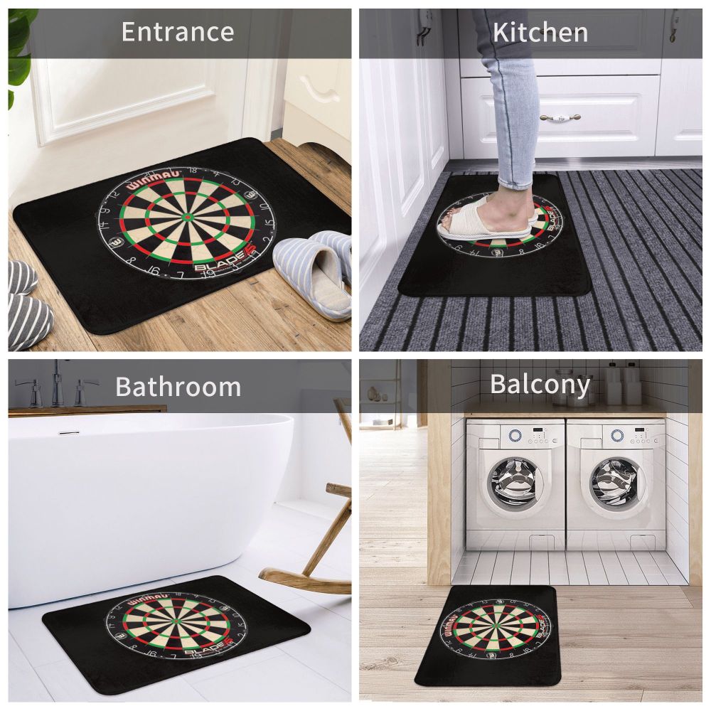 Winmau Blade Dartscheibe Anti-Rutsch Fußmatte Bodenmatte Abriebfester Teppich Teppich für Kücheneingang Badezimmer Wohnzimmer Fußabtreter Matten