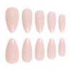 24 Stück Glänzende Press-On-Nägel Mandelform Falsche Nägel Nude Kunstnägel Einfarbige Vollabdeckung Klebenägel