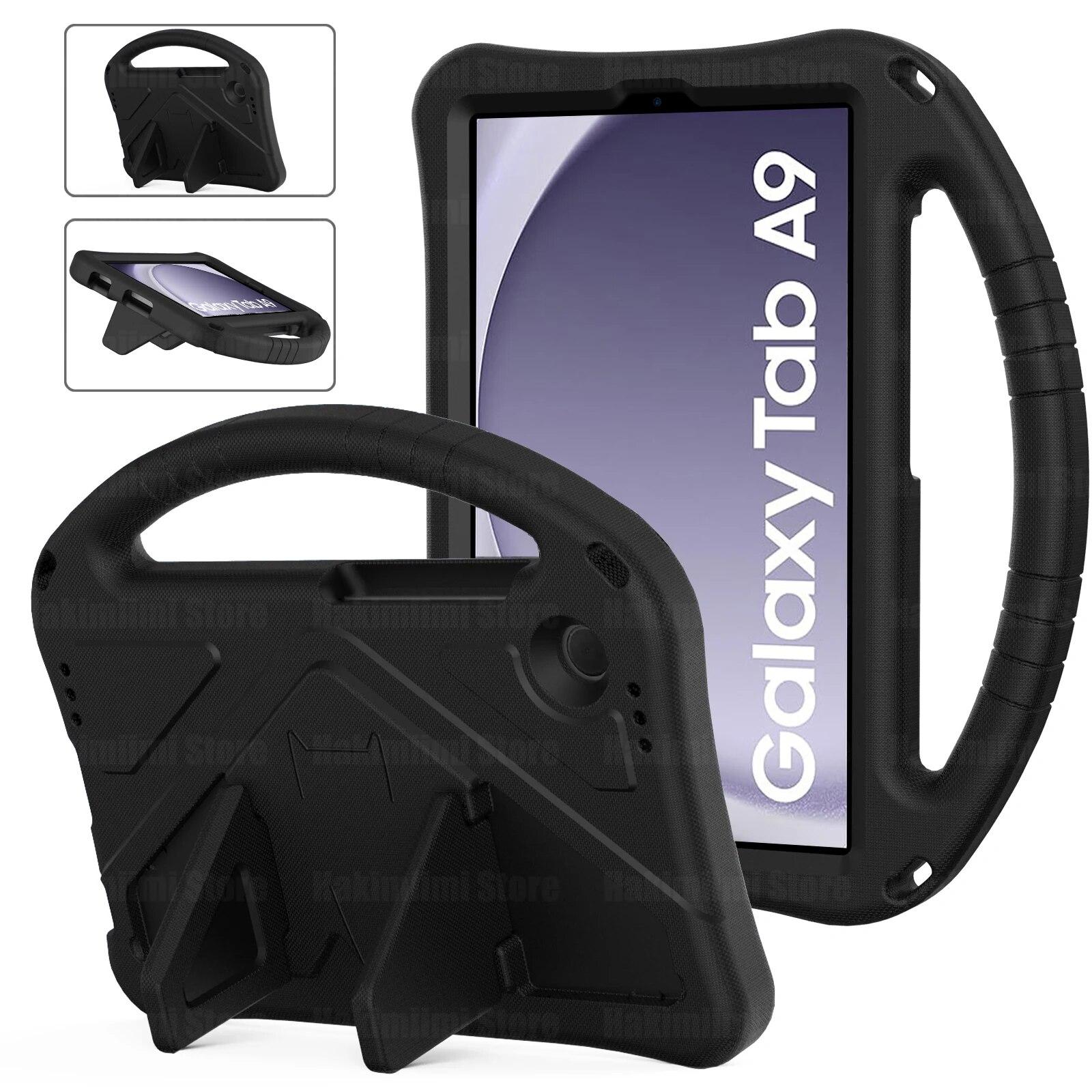 

Детский чехол для Samsung Galaxy Tab A9 2023 выпущен противоударный чехол из ЭВА с ручной подставкой для Samsung Galaxy Tab A9 Plus противоударный чехол Tab A9 (8.7 Inch) чёрный