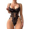 Womens Lace Bodysuit Set With Sheer Cutouts Push-Up Design Sexy Sleepwear Date Night Or Party