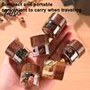 Talos Glass Mini Storage Jar, with Wood Lid, Moisture Proof Portable Small Container, for Coffee Beans Tea Sugar Spices Kitchen Organizer