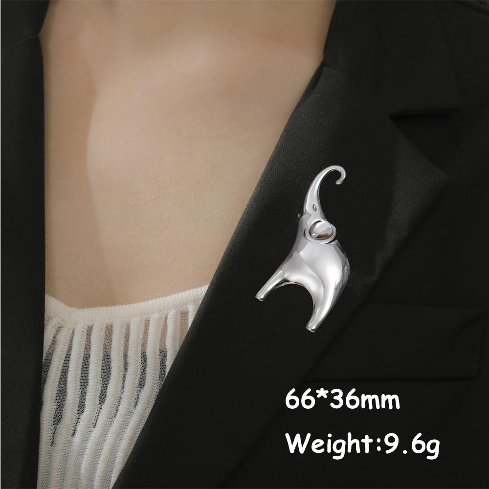 My Shape Elephant Brooch Stainless Steel Animal Brooch Nameplate Brooch Pins for Women Men s Suit Jewelry Elephant Lovers Gifts