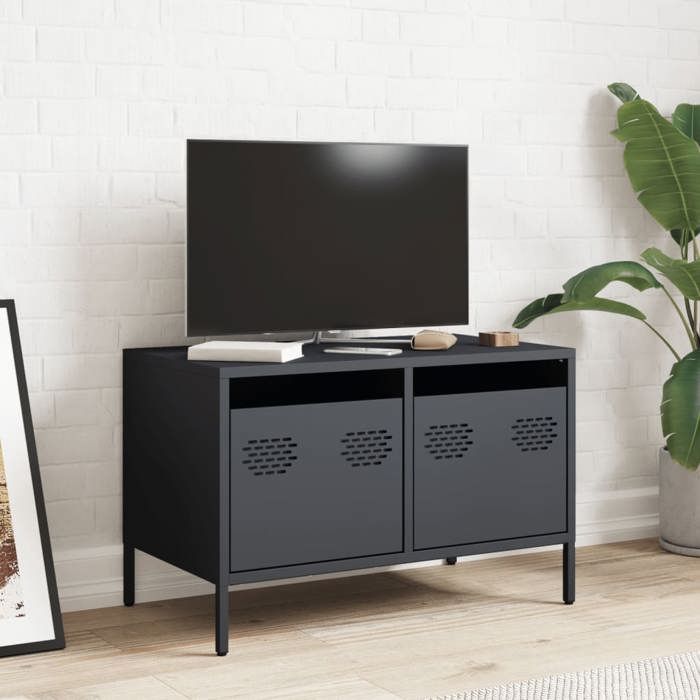 VidaXL Meuble TV anthracite 68x39x43,5 cm acier laminé à froid, support TV, buffet TV, armoire hifi, banc TV, armoire en 851234