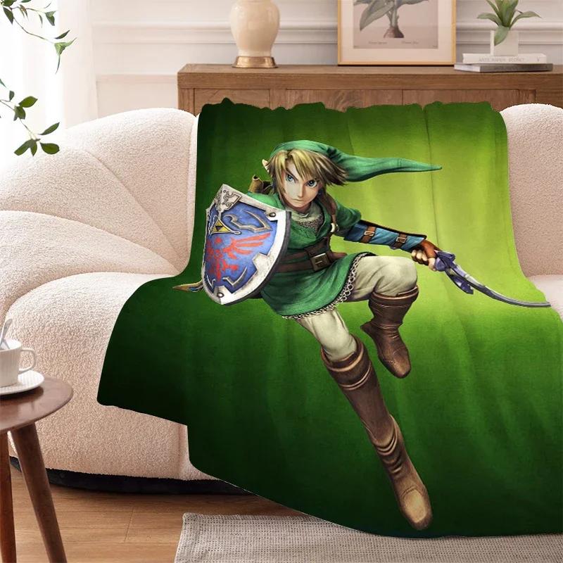 Custom Warm Fleece Blanket for Sofa Bed Soft Flannel Throw King Size Perfect for Camping Winter Zelda Theme