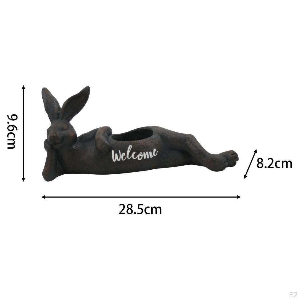 Flower Pot Rabbit Figurine Planter Table Centerpieces Ornament Collection Outdoor Plant Garden