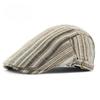 Japanese Niche Retro Striped Beret for Women Men British Fashion Warm Suede Flat Cap Casual Newsboy Duckbill Hat Adjustable Cabbie Cap