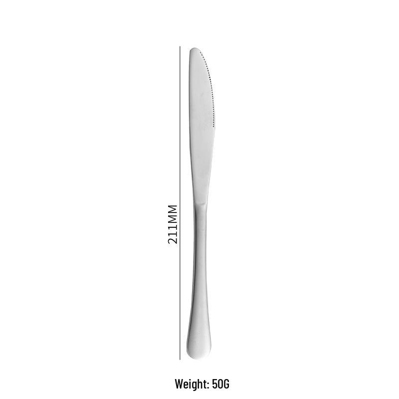 Stainless Steel Cutlery Set: Fork, Spoon, Long Ice Spoon, Western Knife, Steak Knife, Hotel Use, Customizable Logo