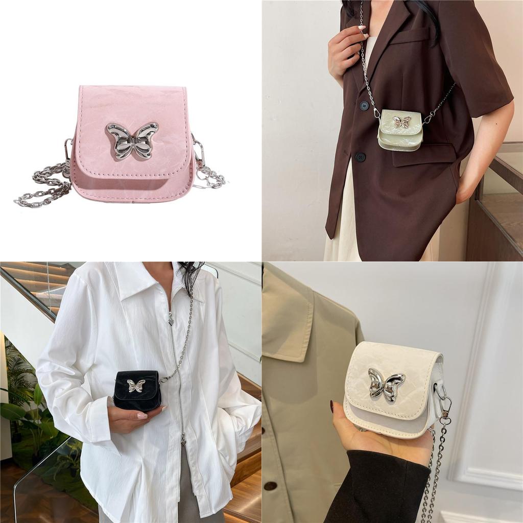 Chic Pu Saddle Bag For Women With Stylish Butterfly Design In Various Colors
