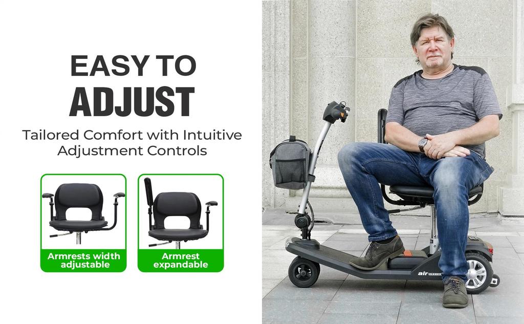 E-Scooter Sweetrich Air Classic Elektroroller Faltbar 250W 24V 12Ah 6" 7,5" Räder Leichter faltbarer E-Scooter mit 360° drehbarem Sitz