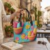 Easter Egg Pattern Tote Bag Large Capacity Daily Shoulder Handbag for Women