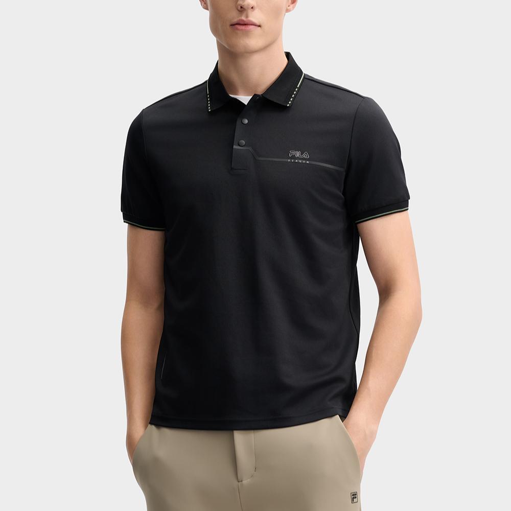 New FILA Polo Shirt Men's Jet Black F11M513103F-BK