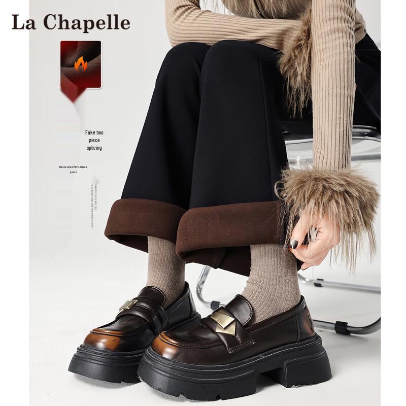 

La Chapelle Women s Fleece-Lined Faux Two-Piece Flare Skort L