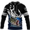 Sweat à capuche unisexe avec impression numérique 3D Motif pêcheur Luya pull de sport d'extérieur