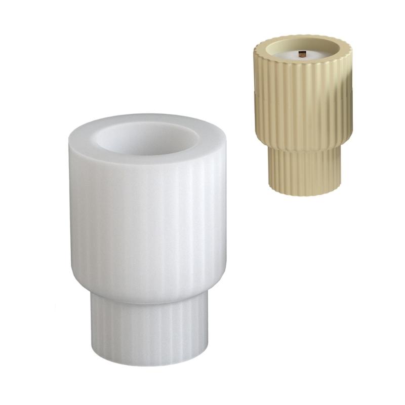 

Multipurpose Silicone Mold Striped Shape Cement Moulds Resin Candle Cups Mold Decorative Trays Moulds for Projects