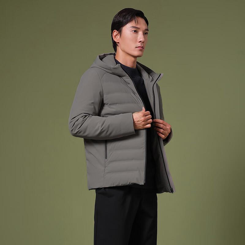 Tanboer Men's Hooded Short Goose Down Jacket