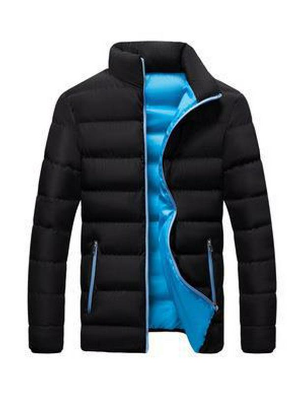 Men's Thickened Cotton-Padded Sports Jacket: Stand-Up Collar, Casual Outdoor Coat for Autumn & Winter