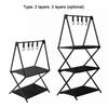 Camping Cups Bowls Folding Drying Rack Hung Shelf With Hook Aluminum Alloy Bracket Picnic BBQ Cookware Storage Rack Outdoor
