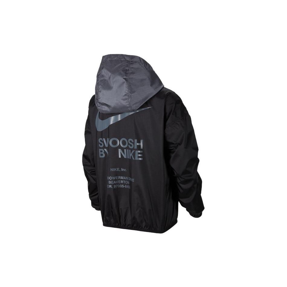Nike Jacket Letter Logo Printed Woven Coat Kids Jackets Black FD9934-010