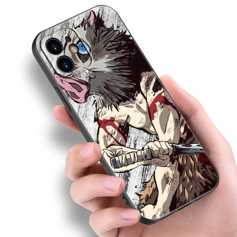 Anime Demon Slayer Inosuke Phone Case For Apple iPhone 14 13 12 Mini 11 Pro Max 7 8 XR X XS 7 8 Plus SE 2020 2022 Cover