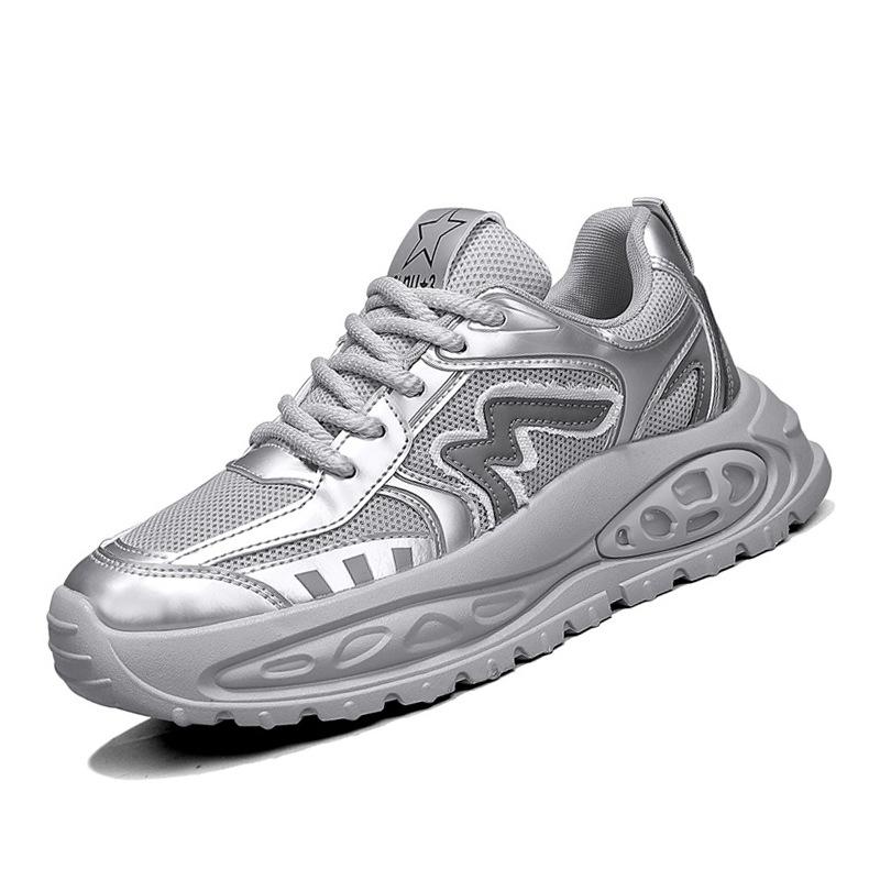 Herrenschuhe Herbst 2024 neue Mesh-Sportschuhe Herren Freizeitschuhe Student atmungsaktiv trendige Schuhe dicke Sohlen erhöhen