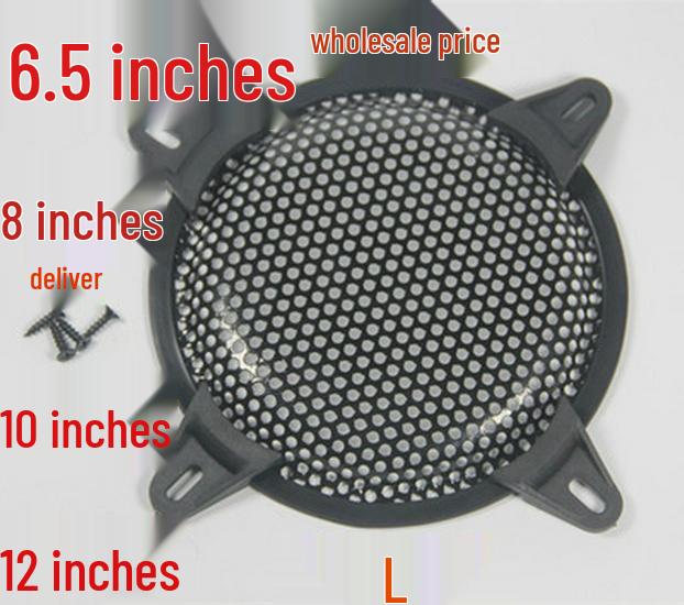 Iron Mesh Speaker Cover with Screws - Fits 6.5, 8, 10, 12-inch Speakers Black Iron Mesh - 5 inch
