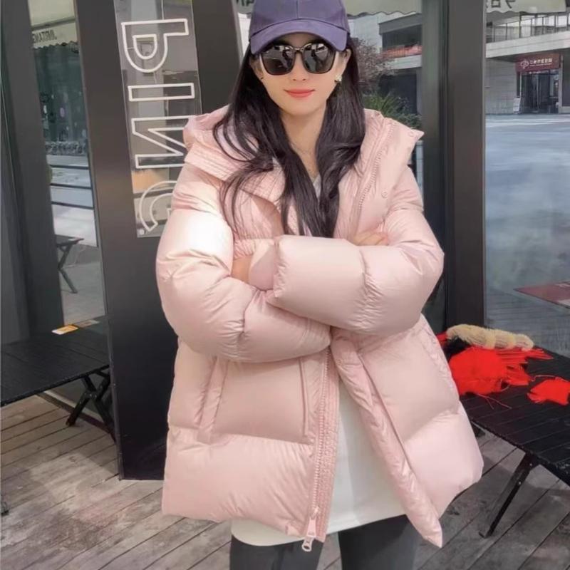 Abrigo de plumón con capucha de invierno de moda para mujer, grueso y cálido, con cintura ajustable, chaqueta acolchada, prenda exterior holgada