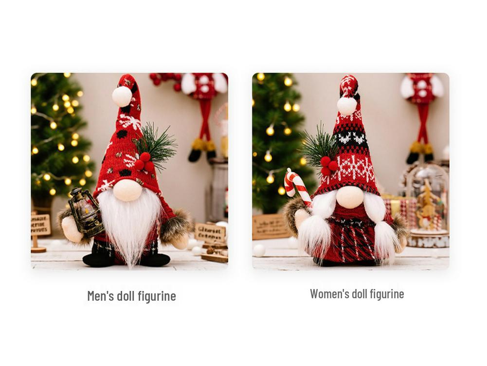 Mingguan Christmas Faceless Doll Gnome Beanie Ornament