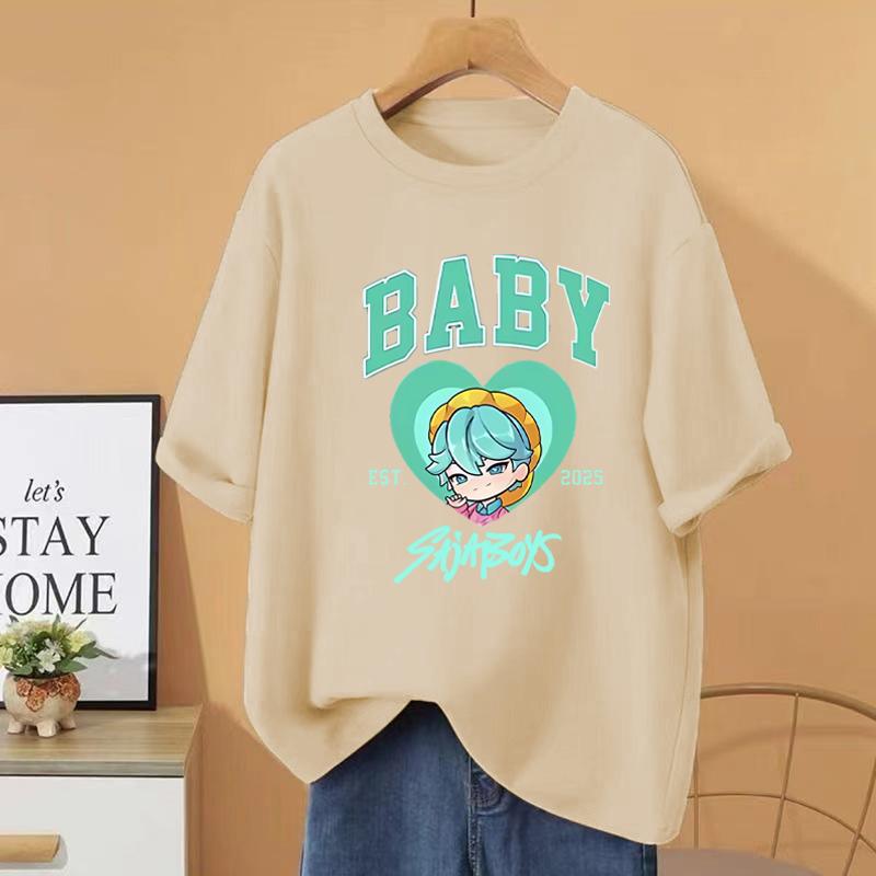 

Baby Saja Boys K-pop Demon Hunters Graphic T Shirt Men Women s Hot Sale Cute Kawaii Short Sleeve Vintage Cotton Unisex Tees 3XL