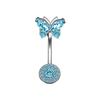 Stainless Steel Crystal Zircon Piercing Belly Bow Knot Belly Rings Butterfly Navel Jewelry  Women