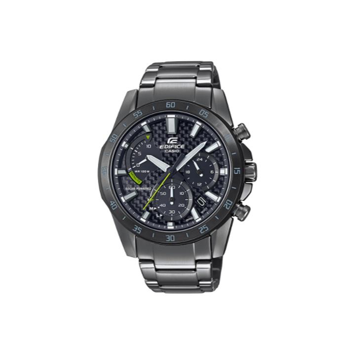 Casio Edifice Series Simple Casual Fashion Quartz Watch Stainless Steel Band Men watches Black EQS-930DC-1A Black