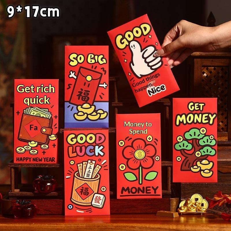 6Pcs Cute Goat Year Red Envelopes For 2027 New Year Spring Festival Red Packet Cartoon Sheep Pattern Lucky Money Packets