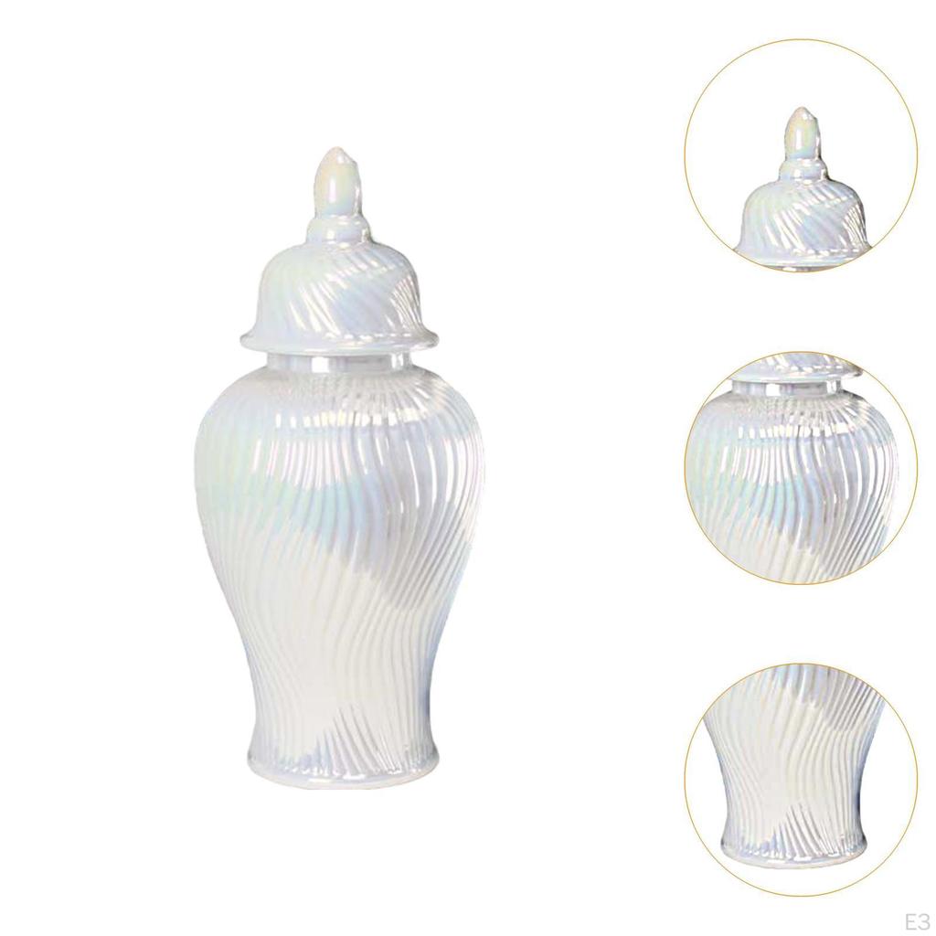 -Ingwertopf, Porzellanvase mit Deckel, multifunktionale dekorative Blumenvase für Sammler