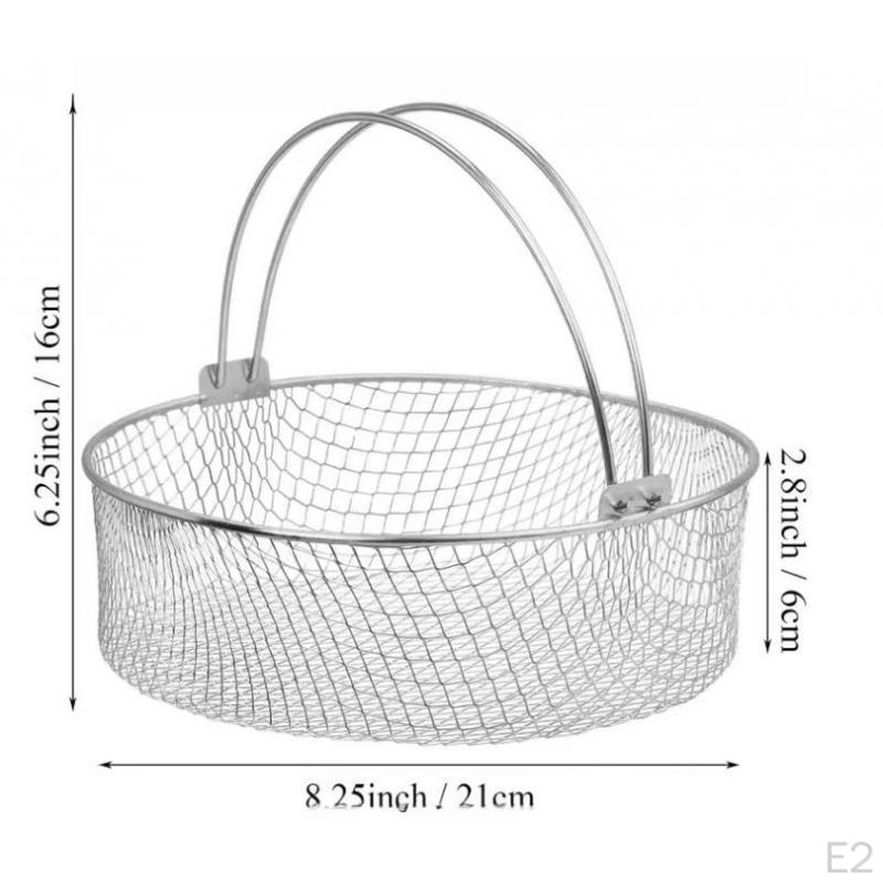 Air Fryer Basket Steaming Rack Reusable Vegetable Barbecue Steamer with Handle for Chicken
