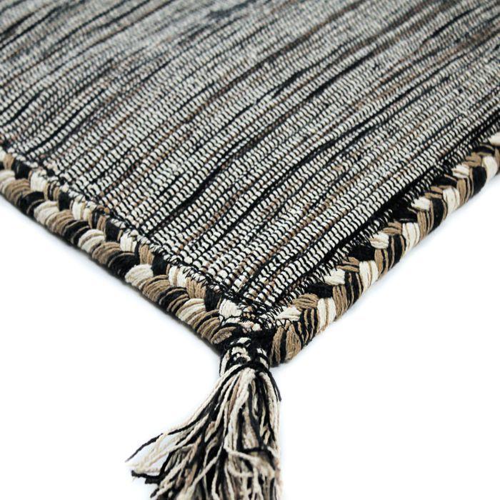 Tapis en coton tissé et tressé marron 160x230