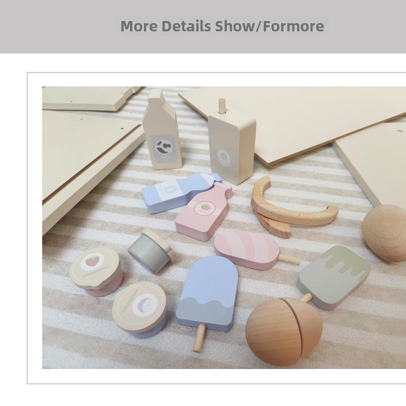 Nordic-Style Children's Dollhouse Kitchen Set: Refrigerator & Cooking Toys for Boys and Girls - Perfect Birthday Gift